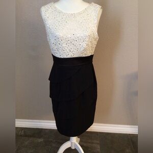 Connected Apparel Black and White Pencil Skirt